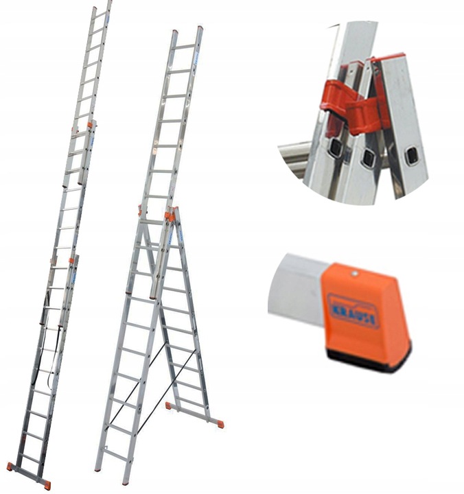 KRAUSE MONTO Tribilo drabina 3x10 szczebli 129680 7,65m