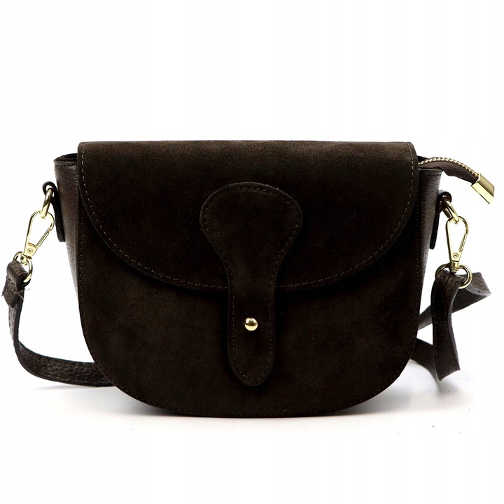 TOREBKA DAMSKA ZAMSZOWA LISTONOSZKA BRĄZOWA VERA PELLE SKÓRZANA