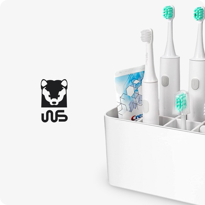 Uchwyt na szczoteczki do zębów Organizer Łazienkowy Pojemnik Wieszak Kubek