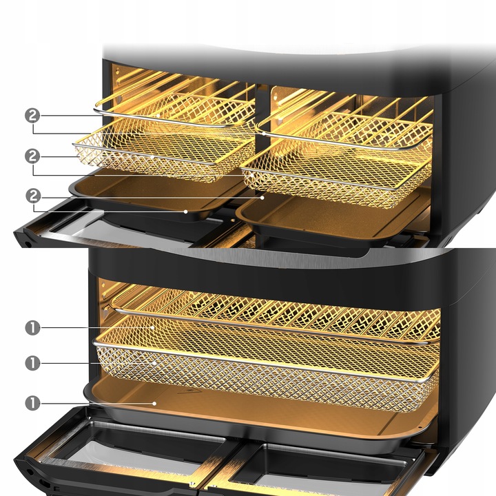 Iceagle Frytkownica dwustrefowa na gorące powietrze KDF5511D 12L 2600W