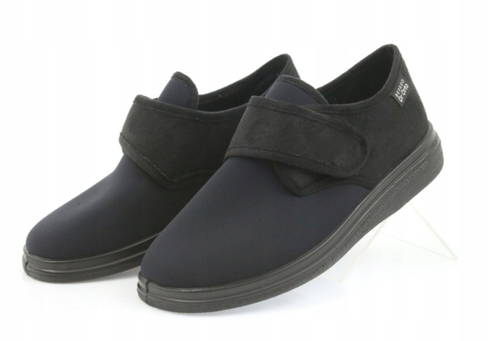 BUTY MIĘKKIE DLA SENIORA Z JONAMI SREBRA RZEP STOPA CUKRZYCOWA HALUKSY