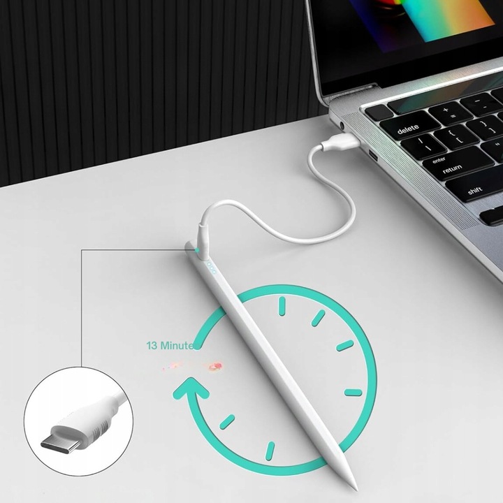 Rysik do iPada Pro 13" 11", 12,9", 10/9/8/7/6, Mini, Air (2018-2024), biały