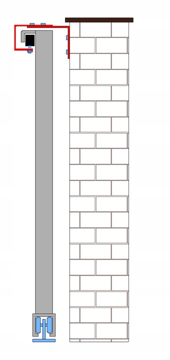 Uchwyt kątownik rolki prowadzącej bramy przesuwnej ocynk+lakier