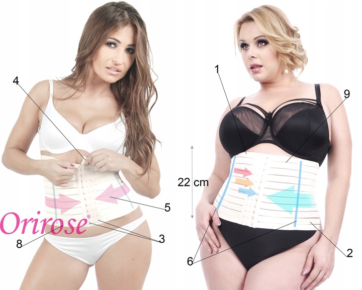 Orirose PAS gorset mocno WYSZCZUPLAJĄCY brzuch talię poporodowy Z REGULACJĄ