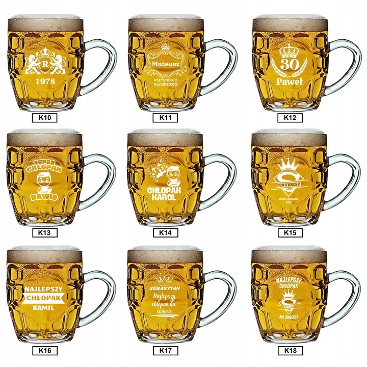 Prezent dla taty chłopaka na święta Kufel do piwa z grawerem + otwieracz