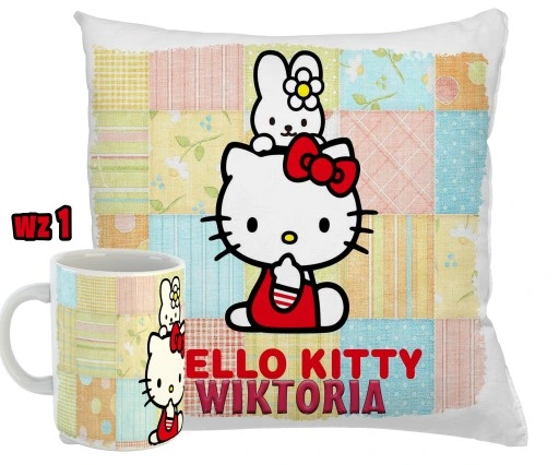 KUBEK + PODUSZKA zestaw HELLO KITTY RÓŻNE WZORY