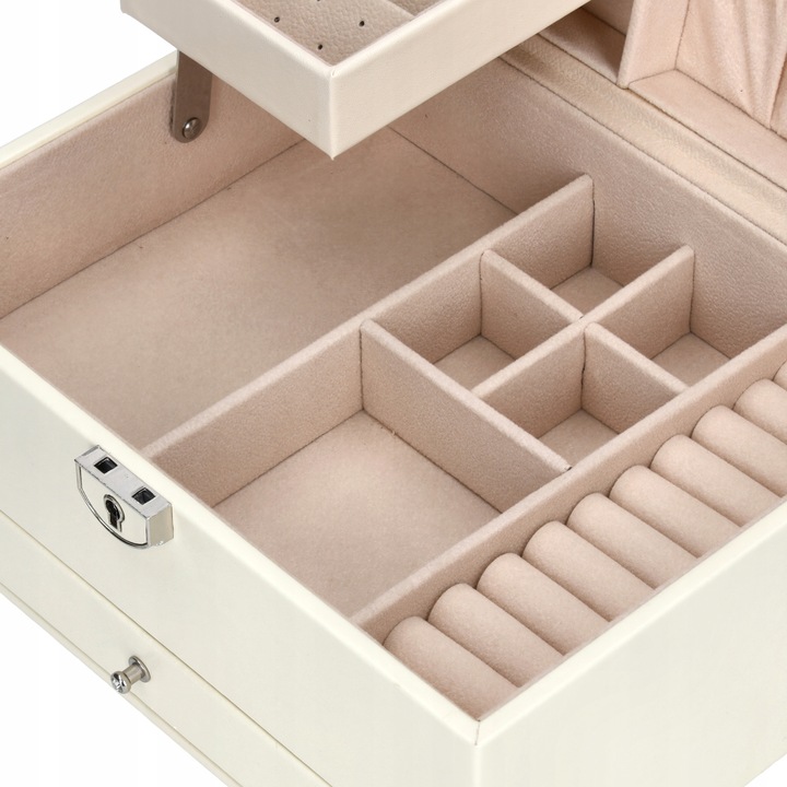 SZKATUŁKA NA BIŻUTERIĘ PUDEŁKO KUFEREK POJEMNY ORGANIZER ELEGANCKI C2