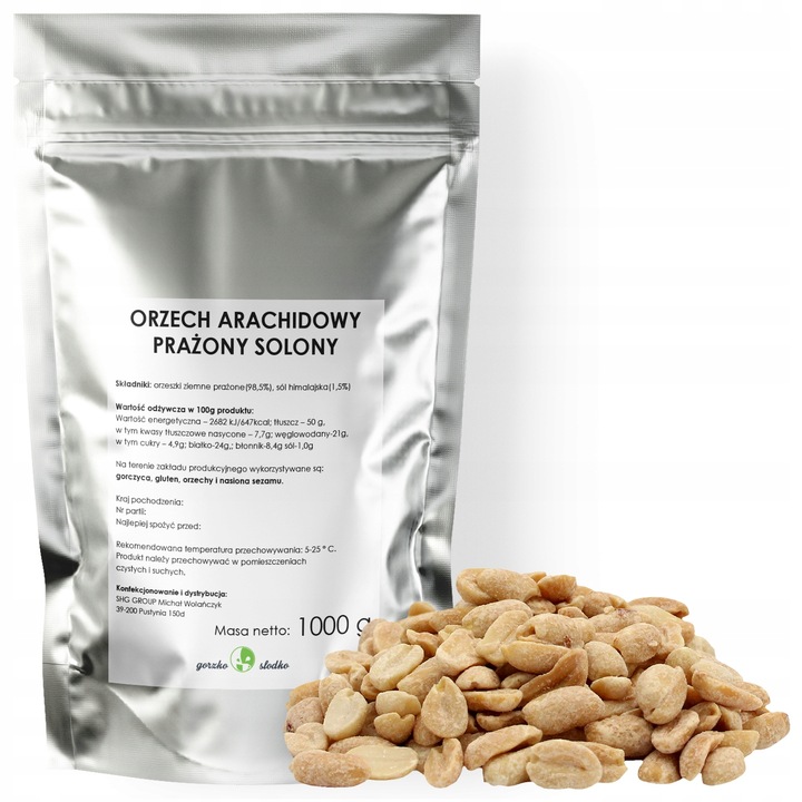 ORZECHY ZIEMNE SOLONE 1 kg prażone arachidowe z solą przekąska dla dzieci