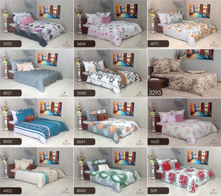 Pościel ELWAY 140x200 Bawełna Satynowa NOWE WZORY