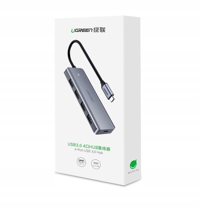 UGREEN HUB ROZDZIELACZ ADAPTER USB-C TYP-C NA 4x USB 3.0 TRANSFER DO 5 Gbps