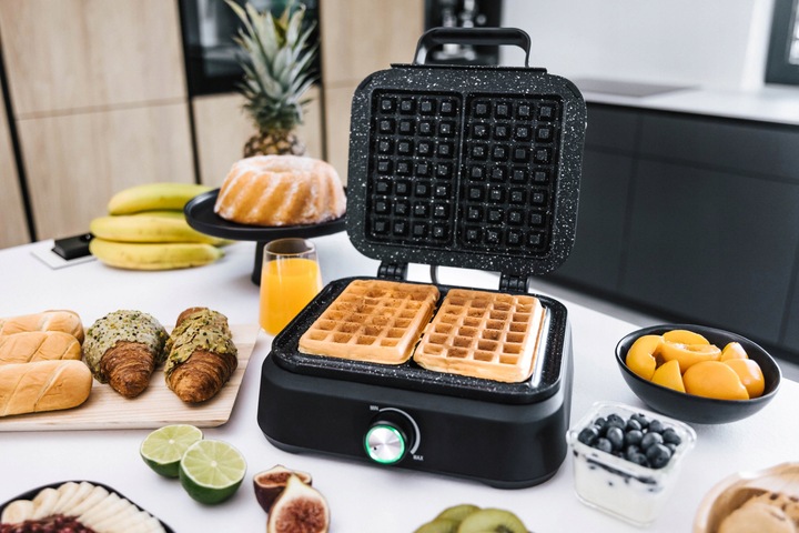 Gofrownica Primaveo 2500W Regulacja Temperatury 2 Duże Chrupiące Gofry