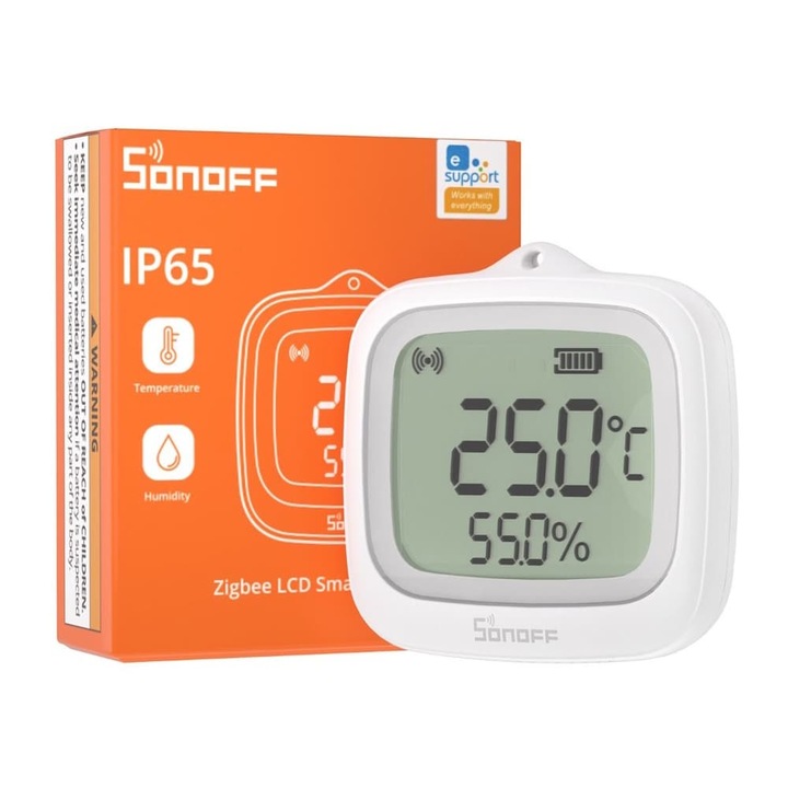 Sonoff SNZB-02WD Zewnętrzny Czujnik Temperatury Wilgotności Zigbee LCD