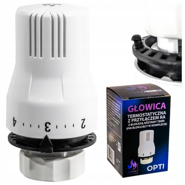 GŁOWICA TERMOSTATYCZNA TERMOSTAT GRZEJNIKA POKRĘTŁO REGULATOR TEMPERATURY
