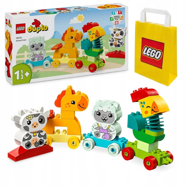 LEGO Duplo 10412 Pociąg ze zwierzątkami Koń Duże Klocki Dla 2 3 4 latka