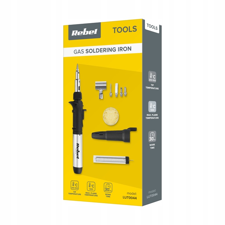 Lutownica gazowa zestaw (FK-062) 200°C - 500°C Rebel, opalarka palnik