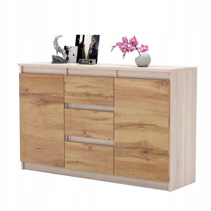 Komoda 120cm szafka z szufladami Sonoma Aga do salonu duza
