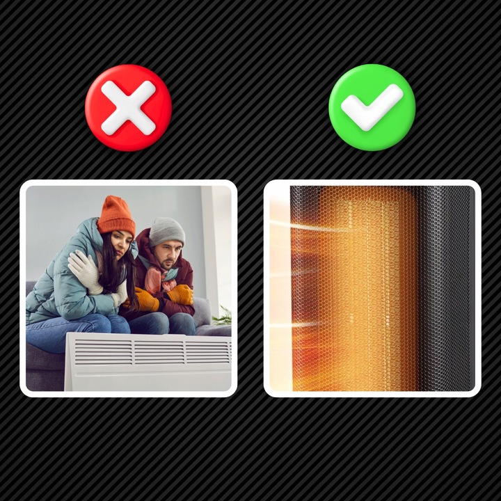 Termowentylator Farelka Cichy 2000W + Timer 4 Tryby Energooszczędny