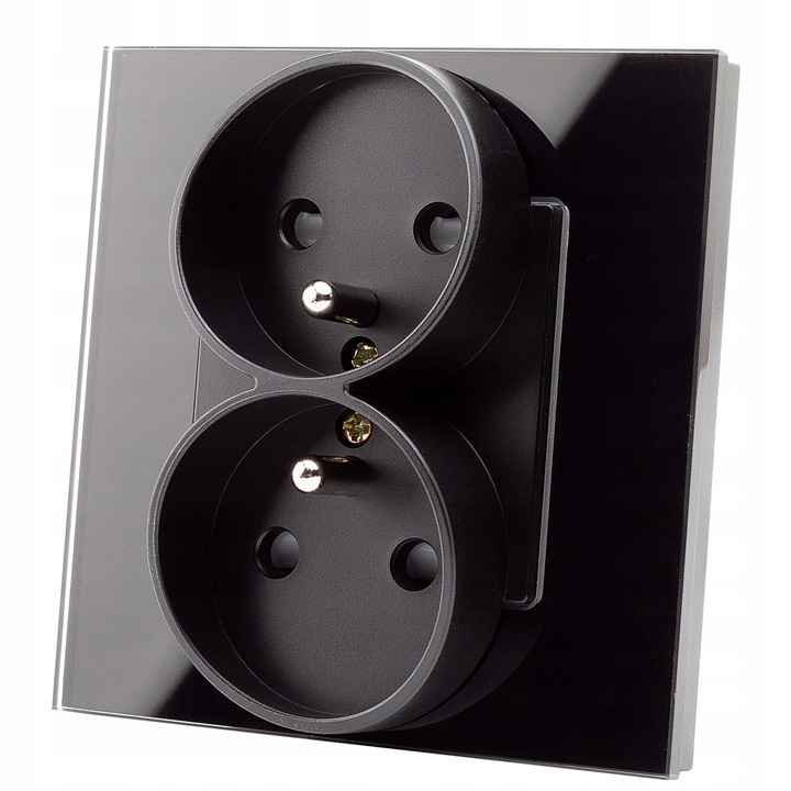 Gniazdo Gniazdko z Bolcem Podwójne Szklane z Uziemieniem Szkło MIUUN