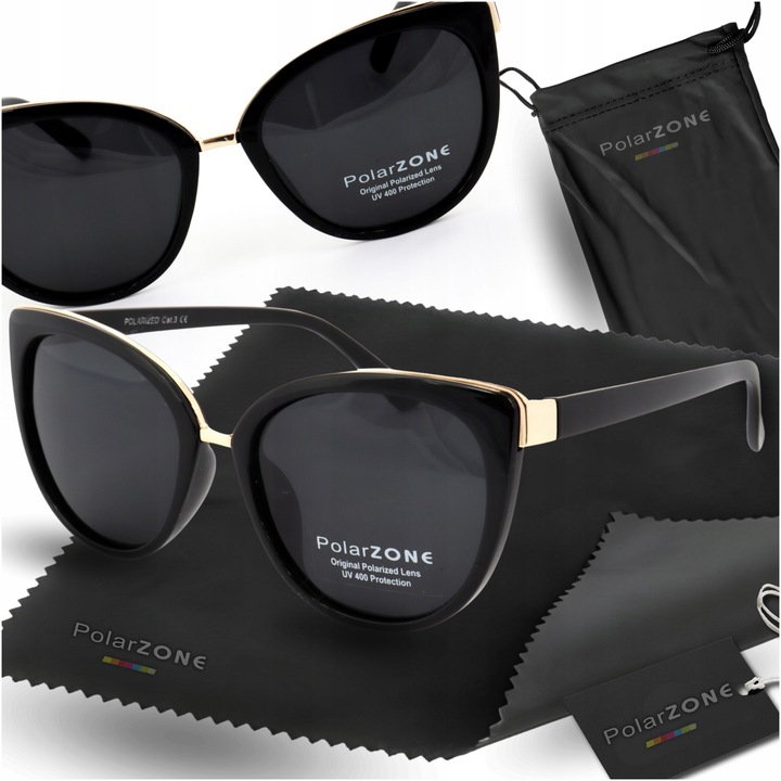 Okulary Przeciwsłoneczne Damskie KOCIE z Polaryzacją filtrem UV400 + GRATIS