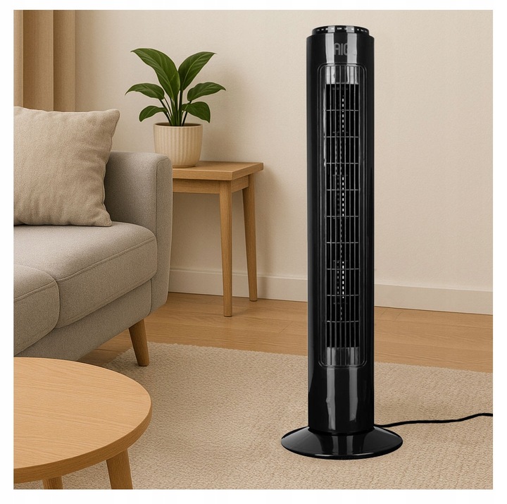 WENTYLATOR KOLUMNOWY DUŻY WIATRAK PODŁOGOWY TIMER OSCYLACJA KOLUMNA