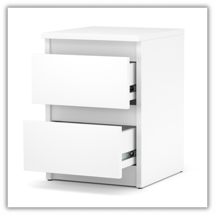 szafka nocna biała loft 30 cm, stolik nocny, nakastlik 2 szuflady