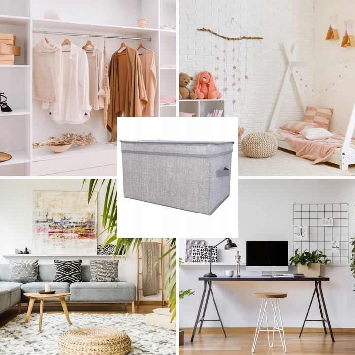 POJEMNIK TEKSTYLNY 40X30X25 CM DO PRZECHOWYWANIA PUDEŁKO ORGANIZER DO