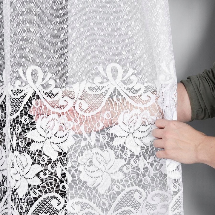 Firana żakardowa DEMETRIA 400x160cm (gotowa) z łukiem