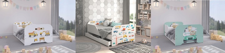 Łóżko MIKI dziecięce 140x70 + materac DUŻO wzorów!