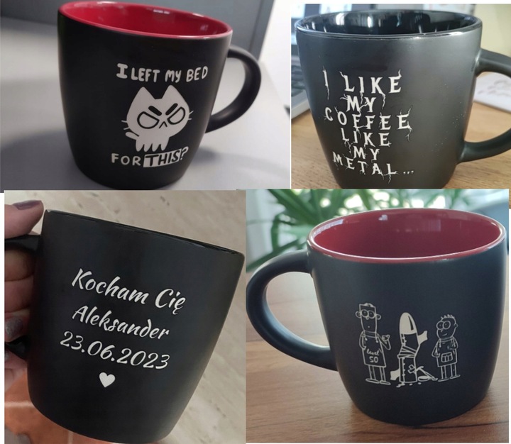 Duży kubek z własnym nadrukiem grawerem do kawy herbaty urodziny na prezent
