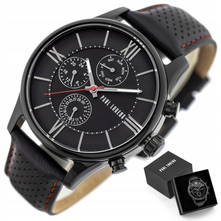 ZEGAREK MĘSKI PAUL LORENS EXCLUSIVE +GRAWER CHRONOGRAF KOMPLET