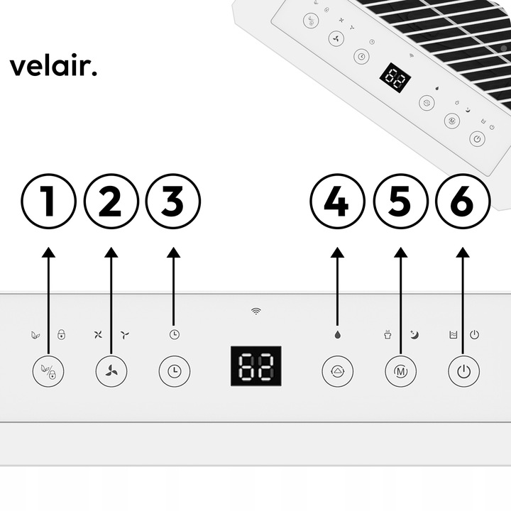 Osuszacz powietrza VELAIR LUMEA 12l/24h WiFi + TIMER pochłaniacz