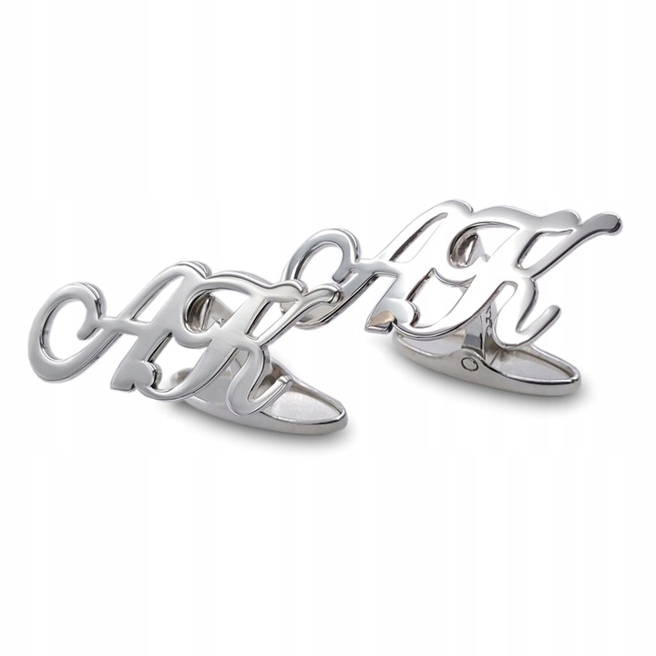 Srebrne spinki do mankietów inicjały na Prezent