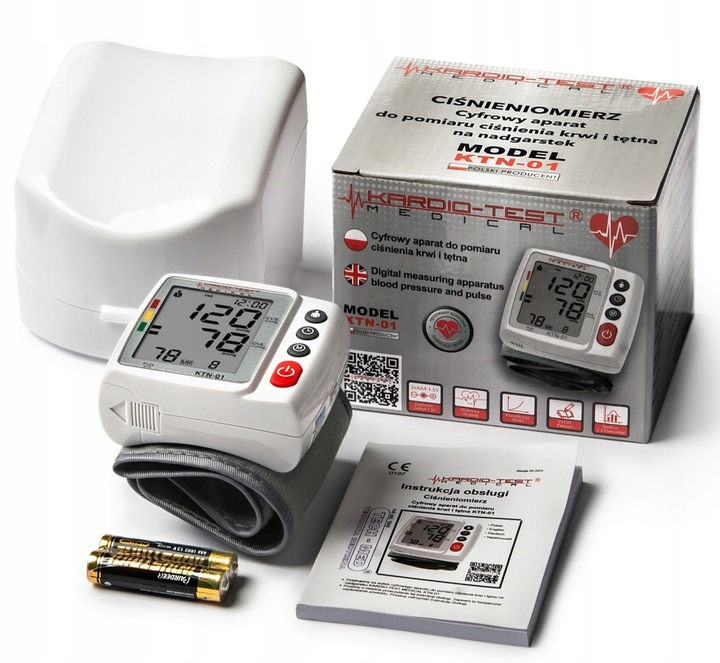 CIŚNIENIOMIERZ NADGARSTKOWY automatyczny ARYTMIA pamięć 2x120 ETUI