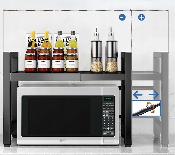 Półka Stojak na mikrofalówkę Regał kuchenny regulowany na