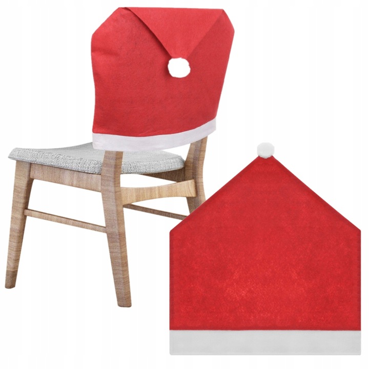 DEKORACJE STOŁU ŚWIĄTECZNE 4 POKROWCE NA KRZESŁA SZTUĆCE ETUI NA BUTELKĘ MI