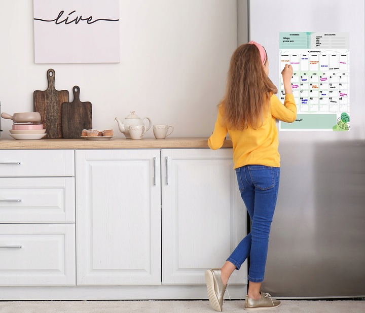 PLANER TABLICA NA LODÓWKĘ MAGNETYCZNA ORGANIZER NOTATNIK 4xPISAKI