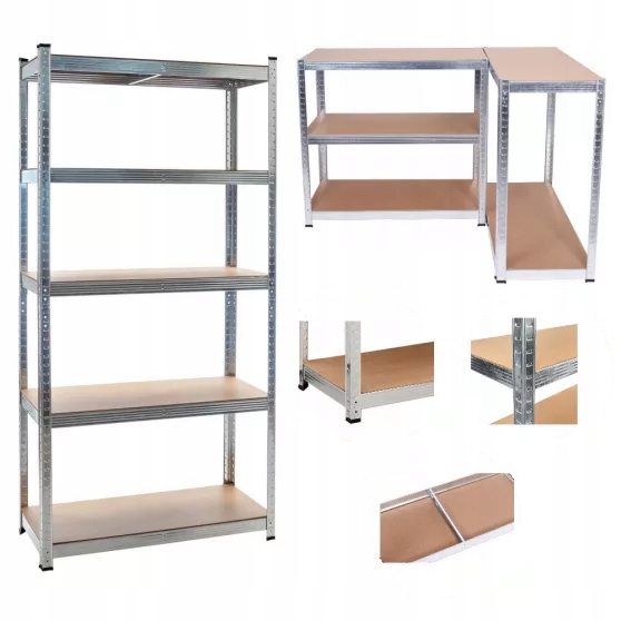 Regał metalowy ocynkowany wciskany 180x90x40 cm, 5 półek 875kg