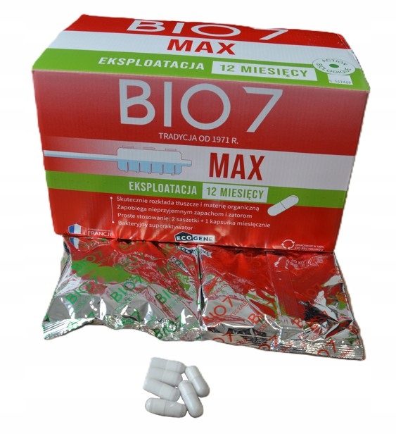 BIO 7 MAX 2KG Bakterie SZAMBA OCZYSZCZALNI bio 7 + kapsułki