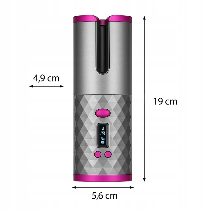 Bezprzewodowa lokówka automatyczna LCD fale loki obrotowa USB Do