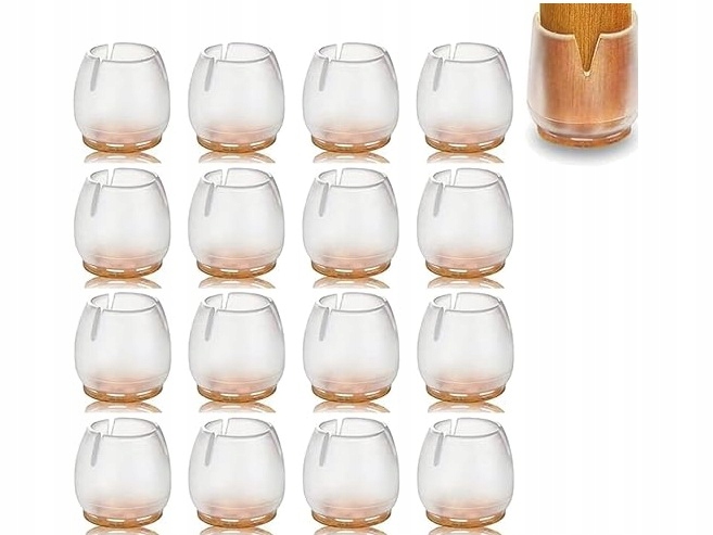 NAKŁADKI OCHRONNE NA NOGI KRZESŁA MEBLI SILIKONOWE FILC 17-21 mm 16