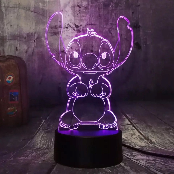 Lampka Nocna Lilo i Stich 3D Led IMIĘ Grawer