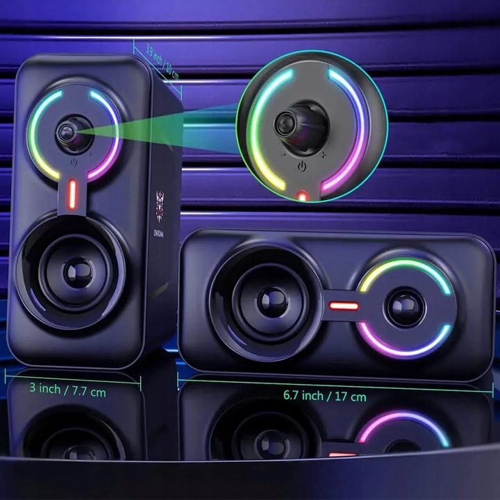 ONIKUMA L6 GŁOŚNIKI GAMINGOWE RGB BLUETOOTH 5.0 USB AUX DO KOMPUTERA GRANIA