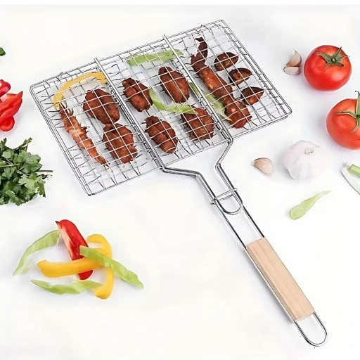 RUSZT STALOWY SIATKA DO GRILLOWANIA RYBY MIĘSA NA GRILLA BBQ 32x20cm