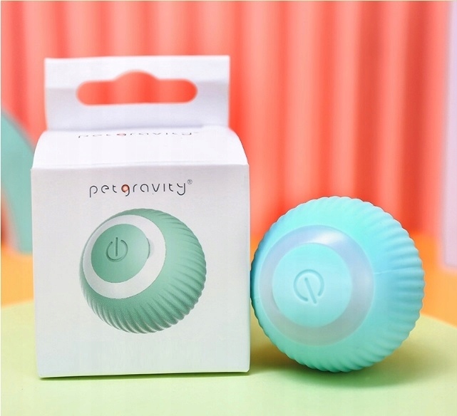 INTERAKTYWNA UCIEKAJĄCA PIŁKA DLA KOTA PSA ZABAWKA ELEKTRYCZNA NIEBIESKA