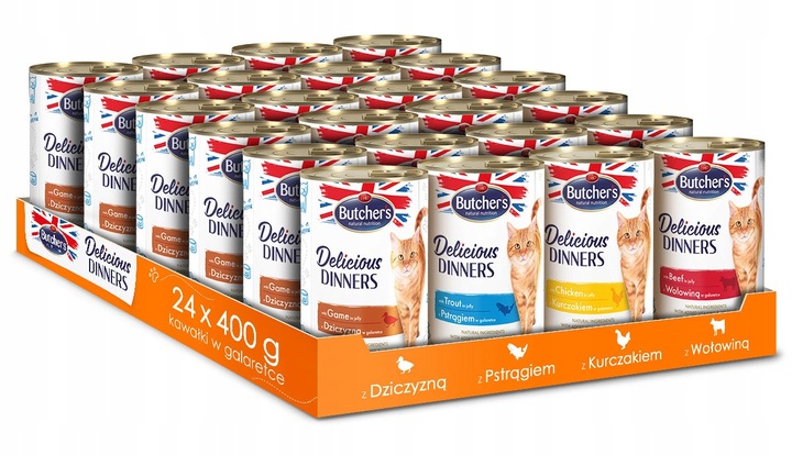Karma mokra dla kota Butchers 24x400g mix smaków bezzbożowa puszka