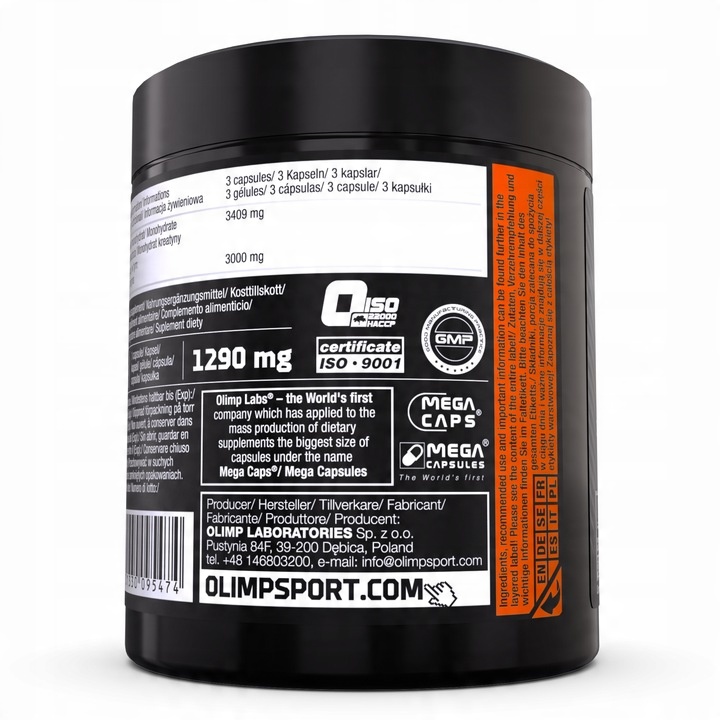 OLIMP CREATINE 1000 MC 180kaps MONOHYDRAT KREATYNA