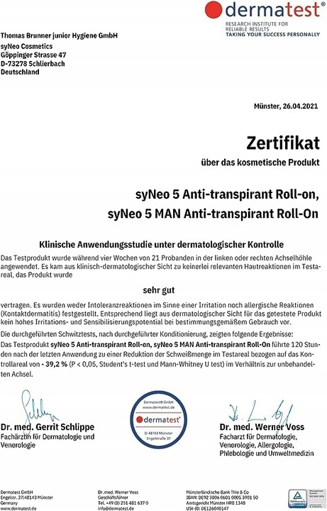 Antyperspirant roll-on (w kulce) SyNeo 5 - 50 ml, walka z
