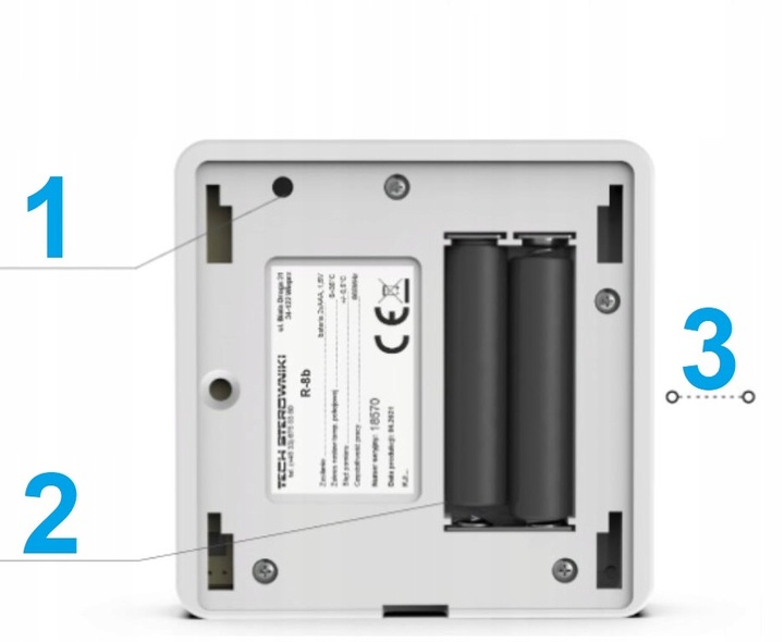 STEROWNIK REGULATOR TERMOSTAT POKOJOWY BEZPRZEWODOWY DWUSTANOWY TECH R-8 b