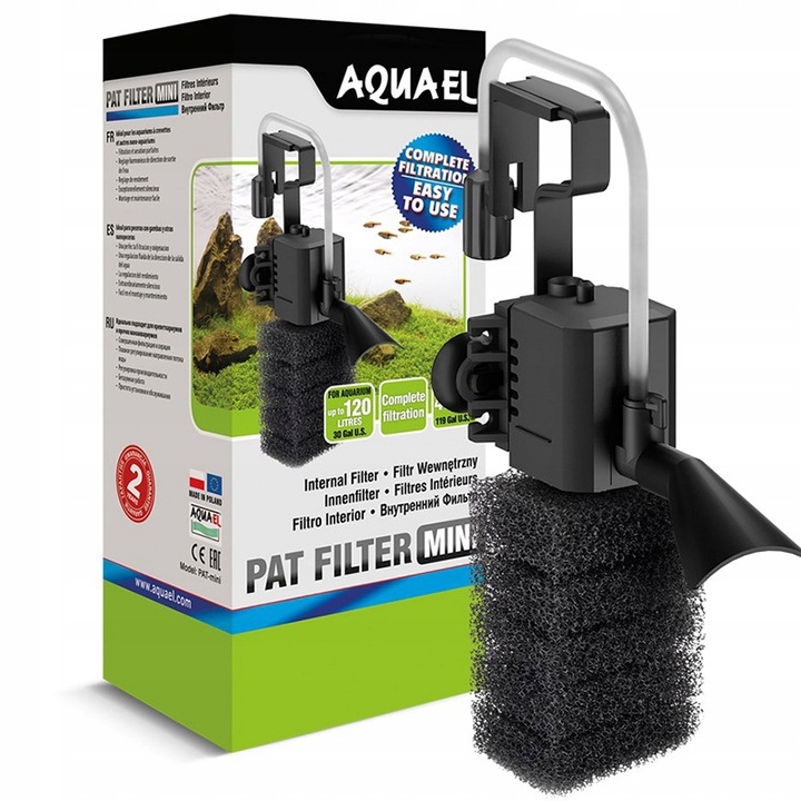 AQUAEL FILTR PAT MINI wewnętrzny do akwarium 120l
