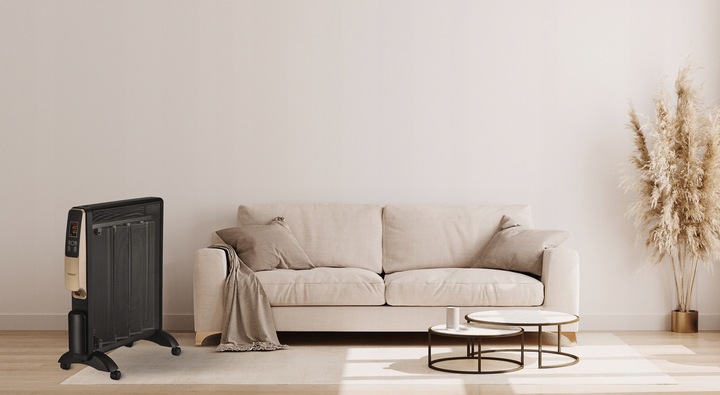 GRZEJNIK ELEKTRYCZNY NA PODCZERWIEŃ TERMOSTAT TIMER PILOT Czarny 2000W